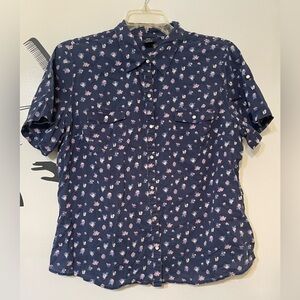 Women’s button-down floral shirt